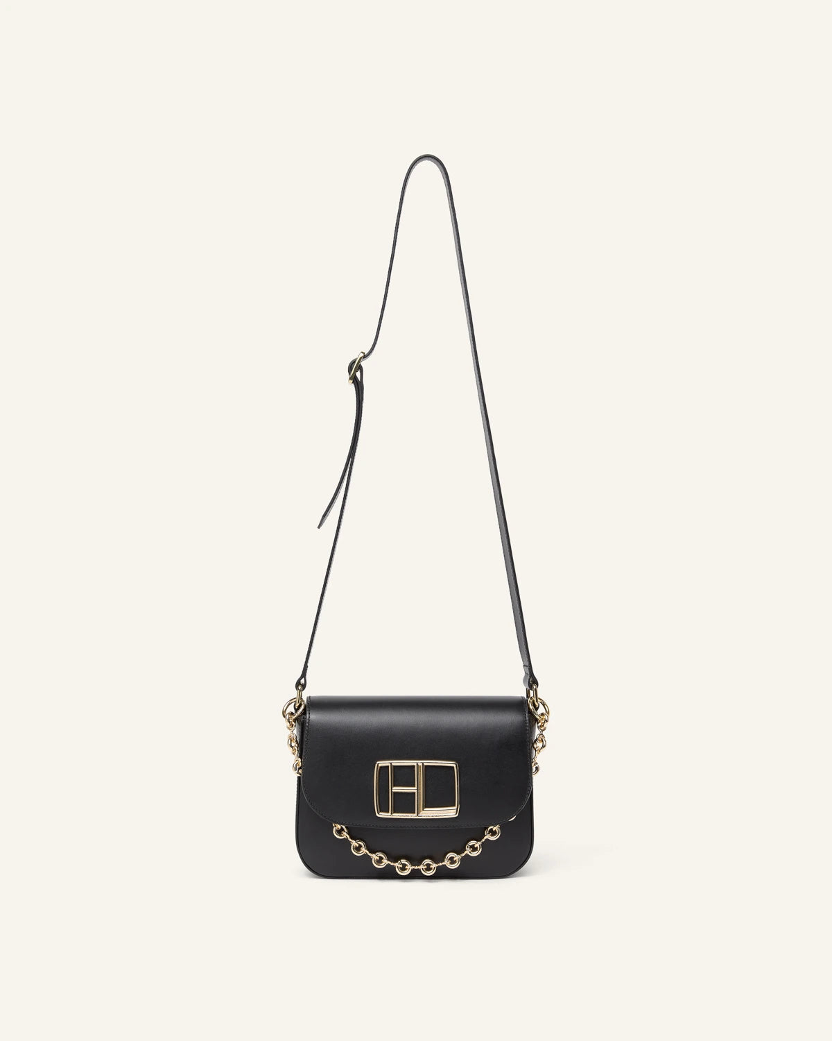 BOLSO PEQUEÑO CROSSBODY PIEL LISA NEGRA