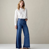 PANTALON DENIM FLUIDO CORTES BAJO