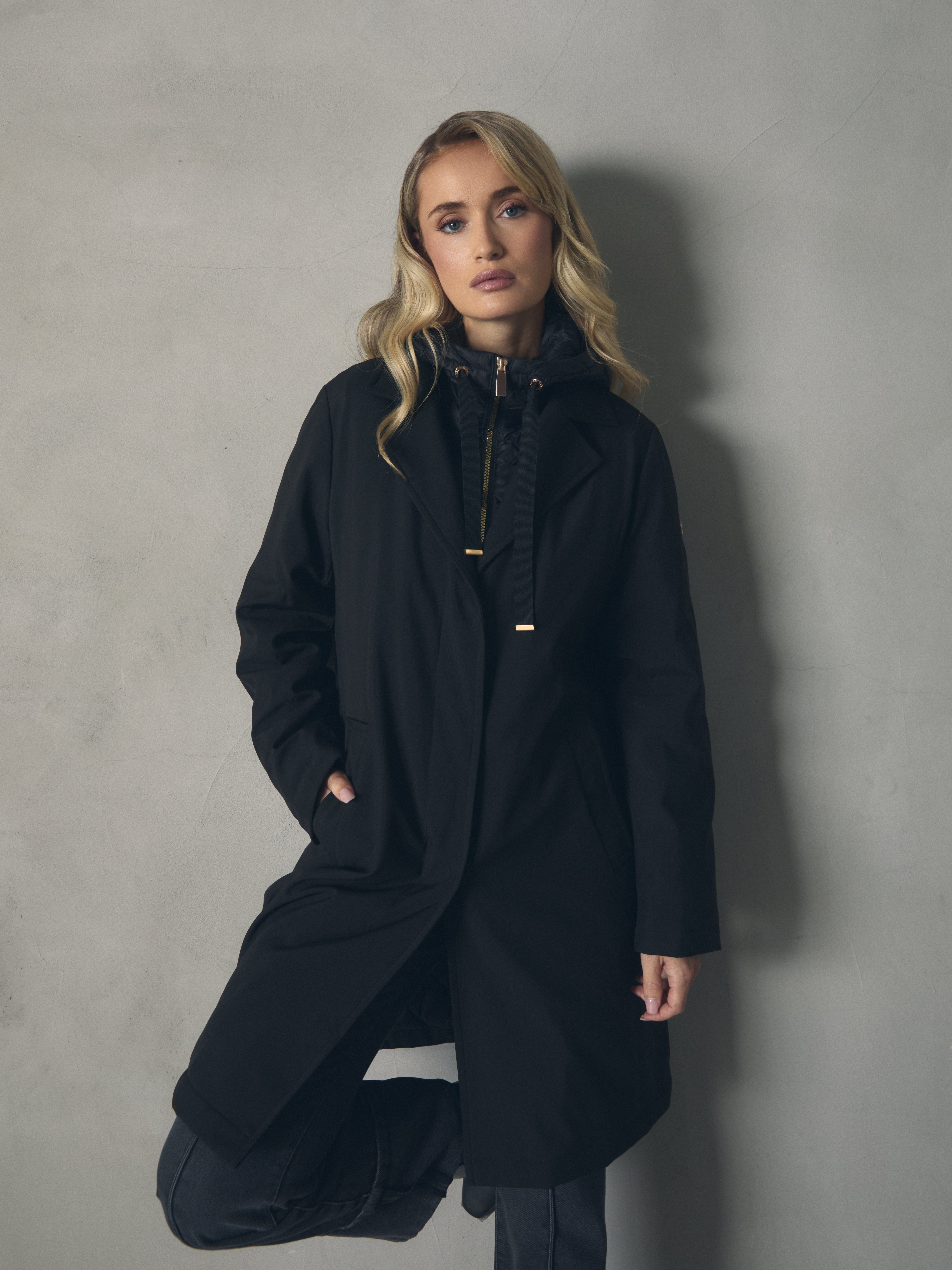 GABARDINA  PRENDA DOBLE CON CAPUCHA