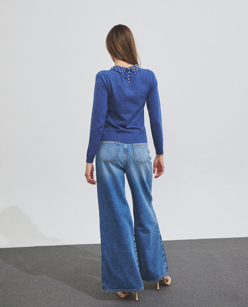 Pantalón vaquero de mujer de efecto desgastado