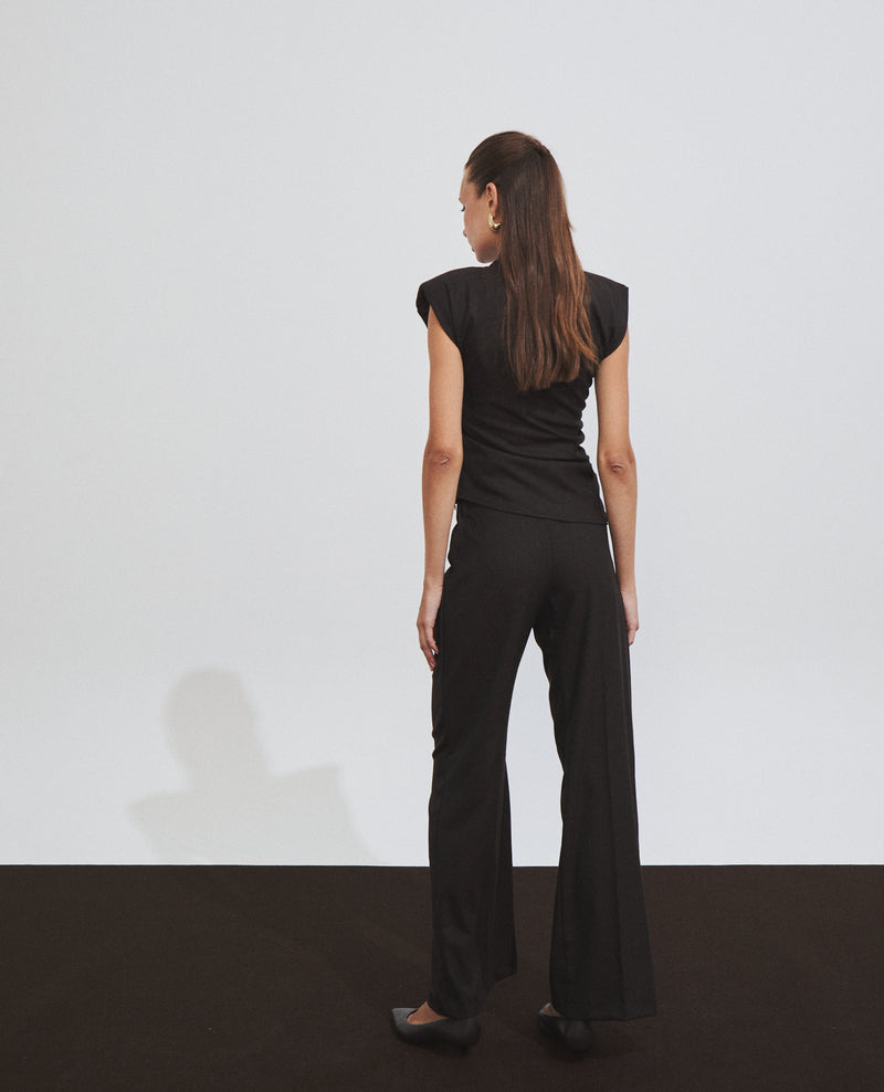 Pantalón de mujer de cintura alta con brillo