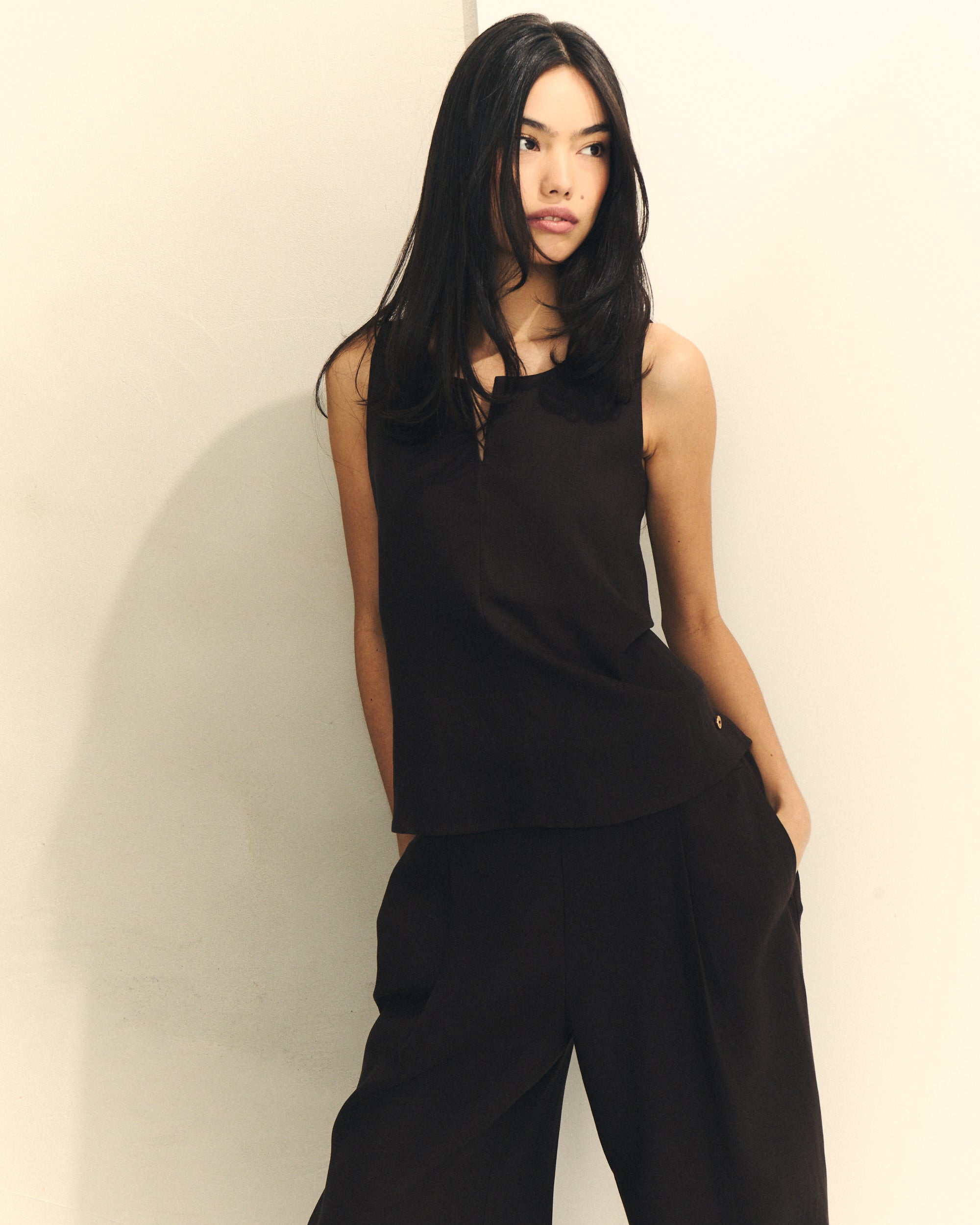 TOP CHALECO LINO