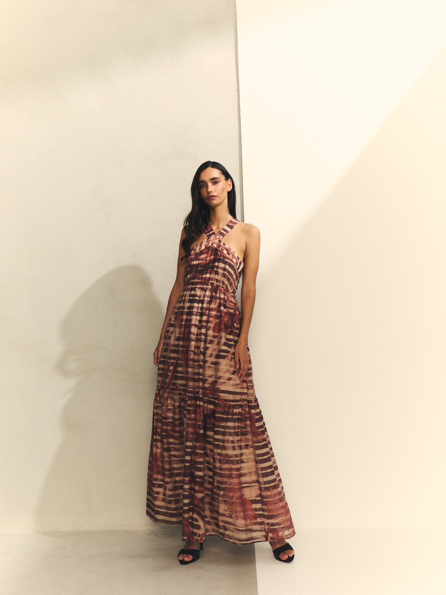 Vestido estampado halter