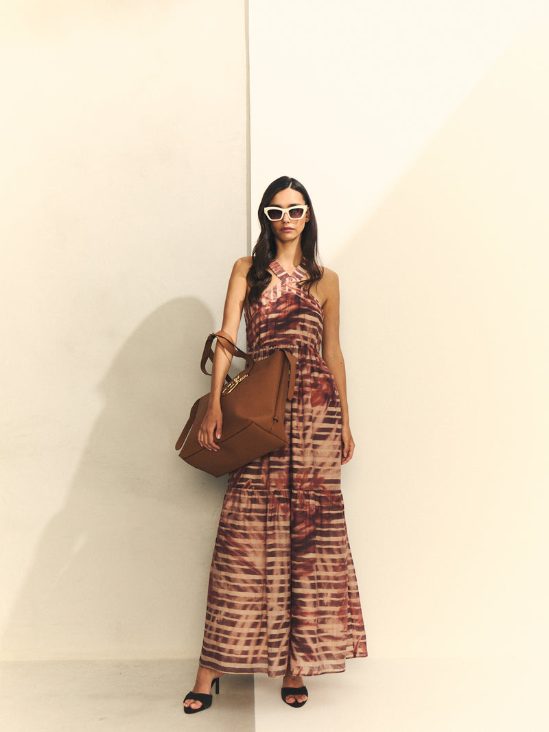Vestido estampado halter