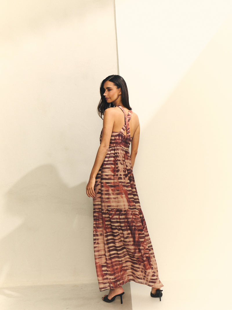 Vestido estampado halter