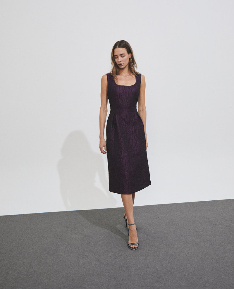 Vestido midi de tejido jacquard