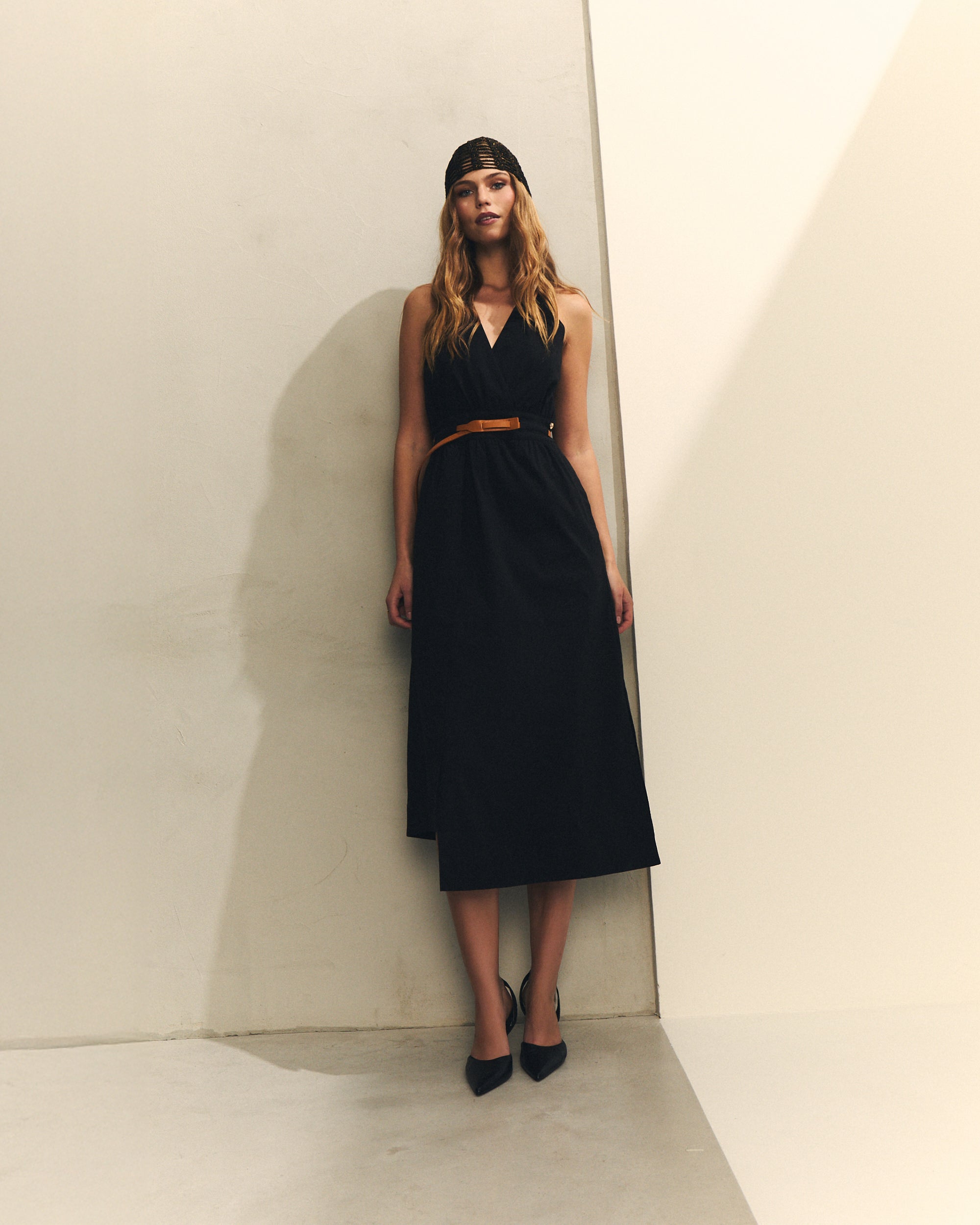 VESTIDO POPELIN CON CINTURON