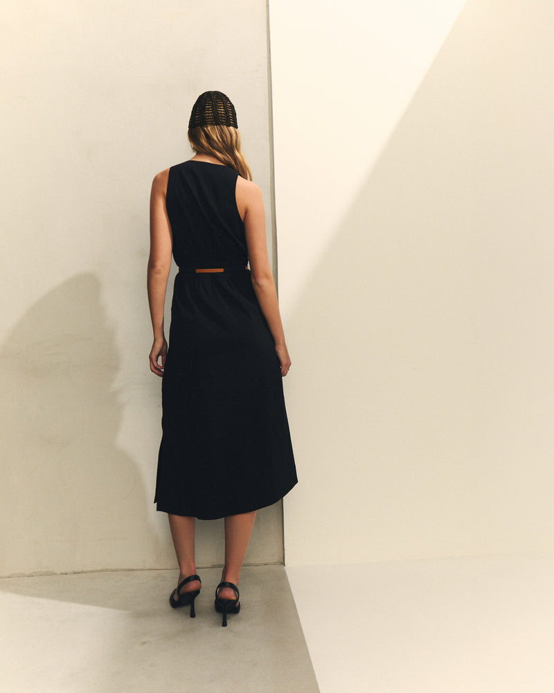 VESTIDO POPELIN CON CINTURON