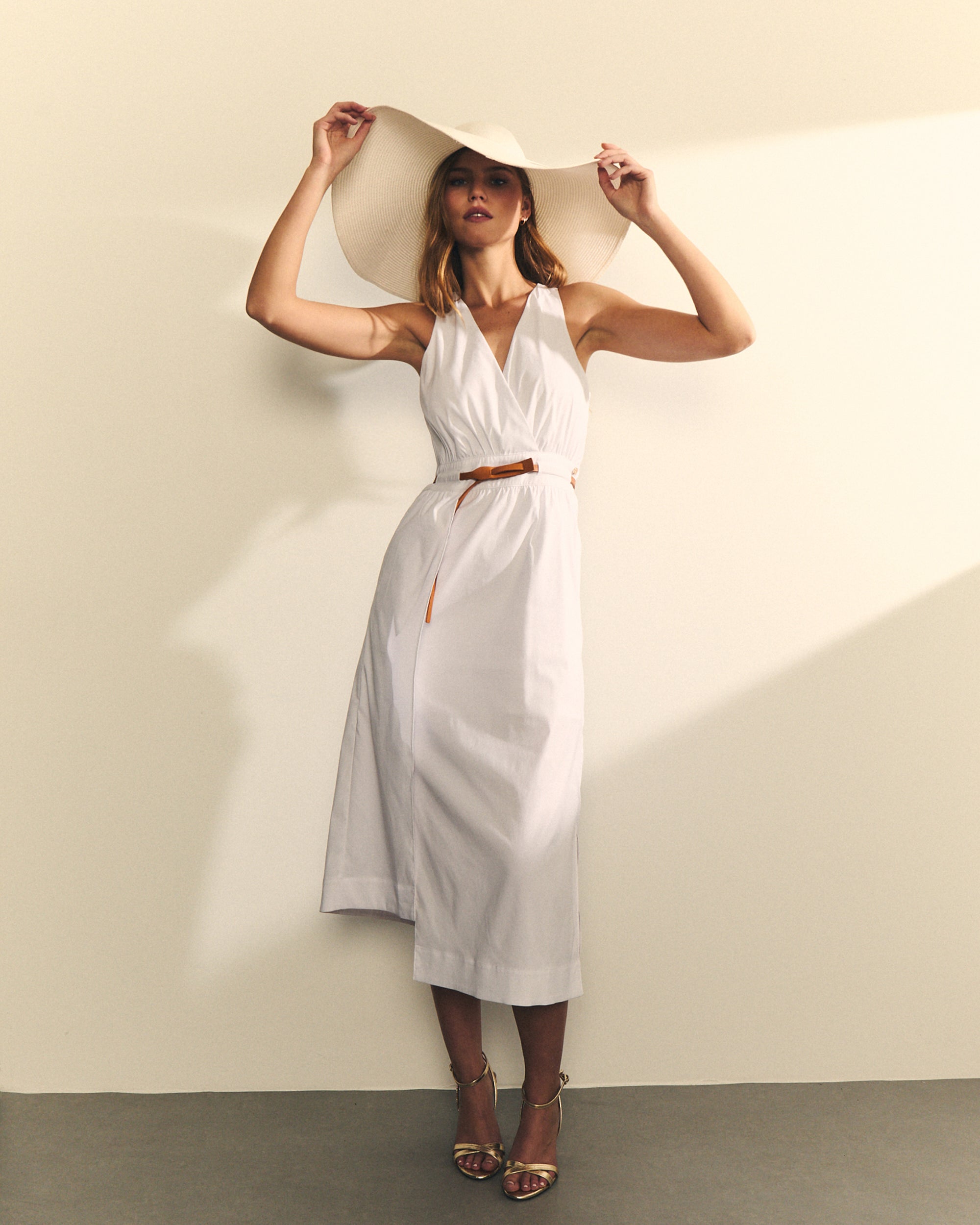 VESTIDO POPELIN CON CINTURON