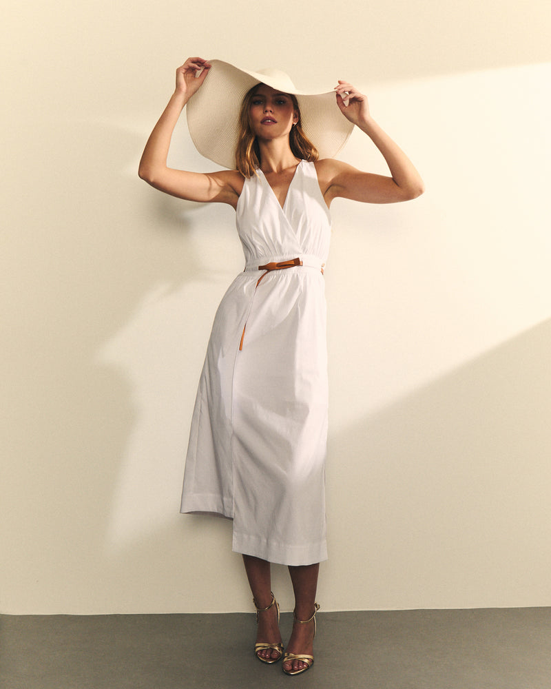 VESTIDO POPELIN CON CINTURON
