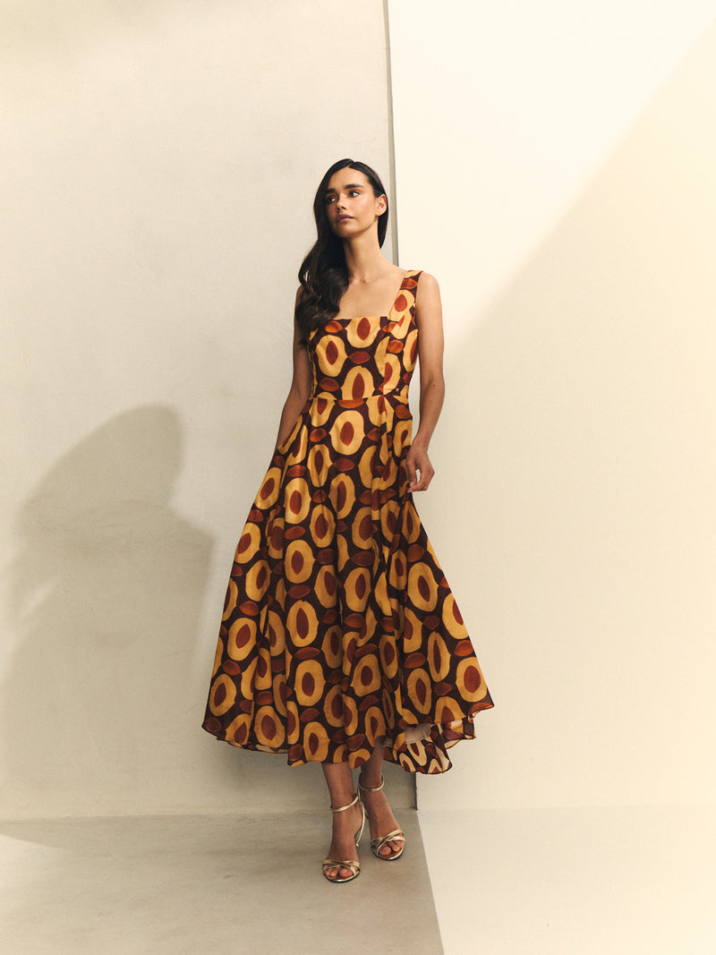 VESTIDO DE ALÇAS ESTAMPADO GEOMÉTRICO