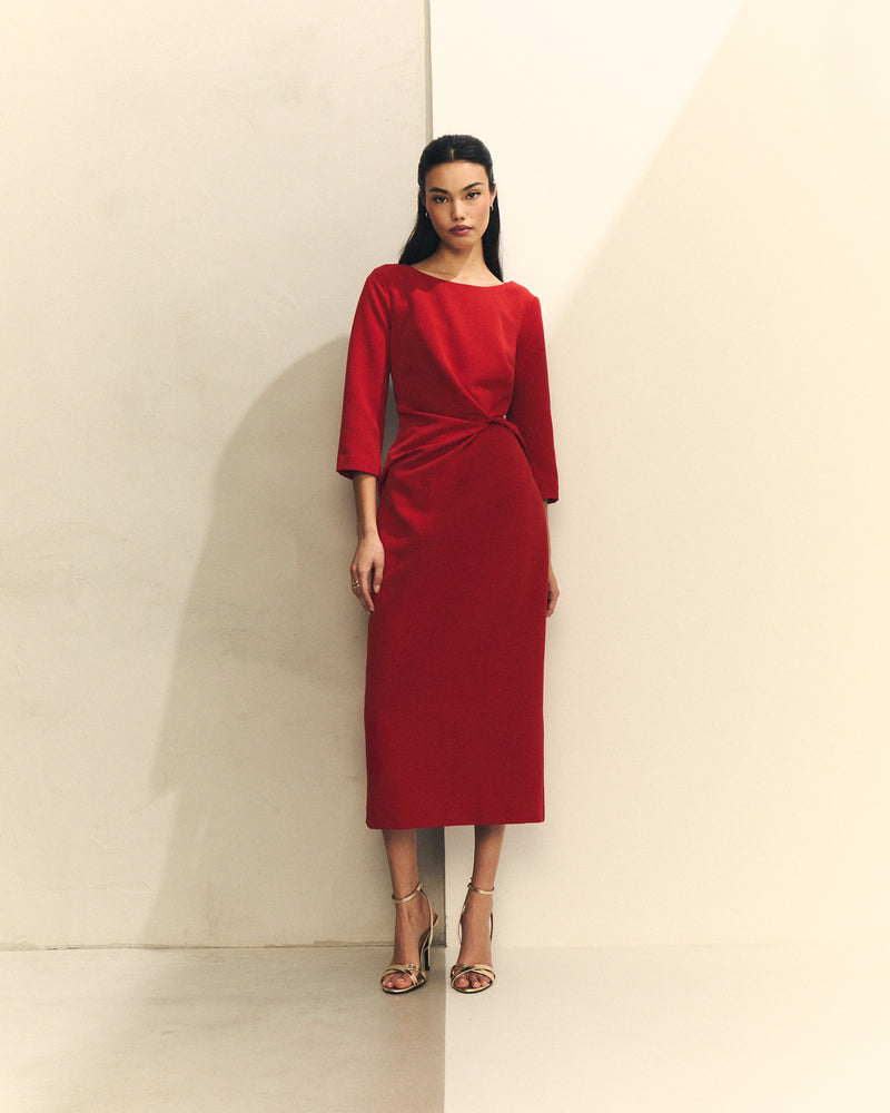 VESTIDO MANGA 3/4 CON LAZO