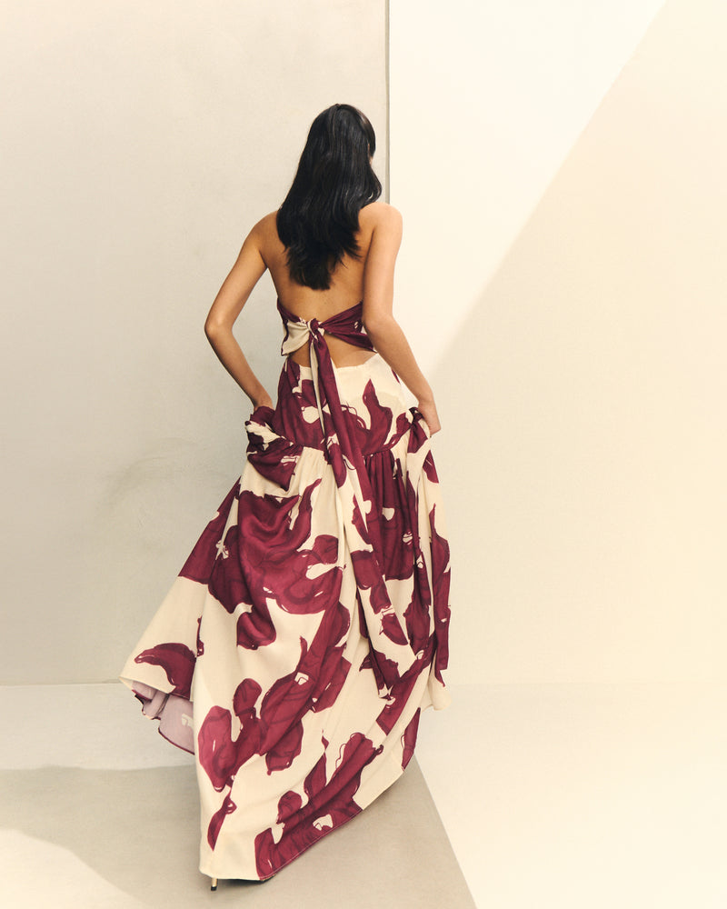 VESTIDO ESTAMPADO CUELLO HALTER