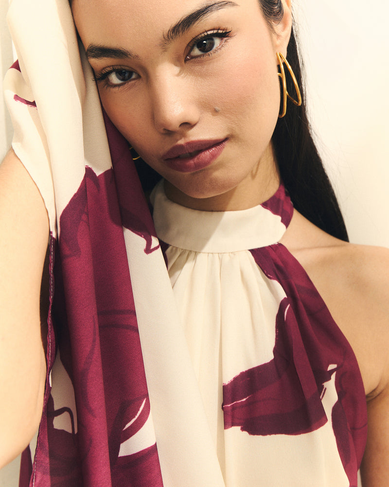 VESTIDO ESTAMPADO CUELLO HALTER