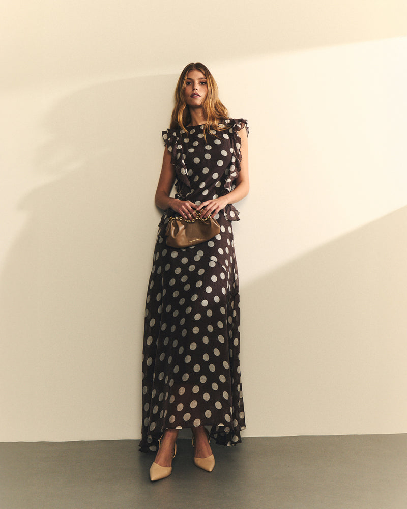 VESTIDO LUNARES CON VOLANTES