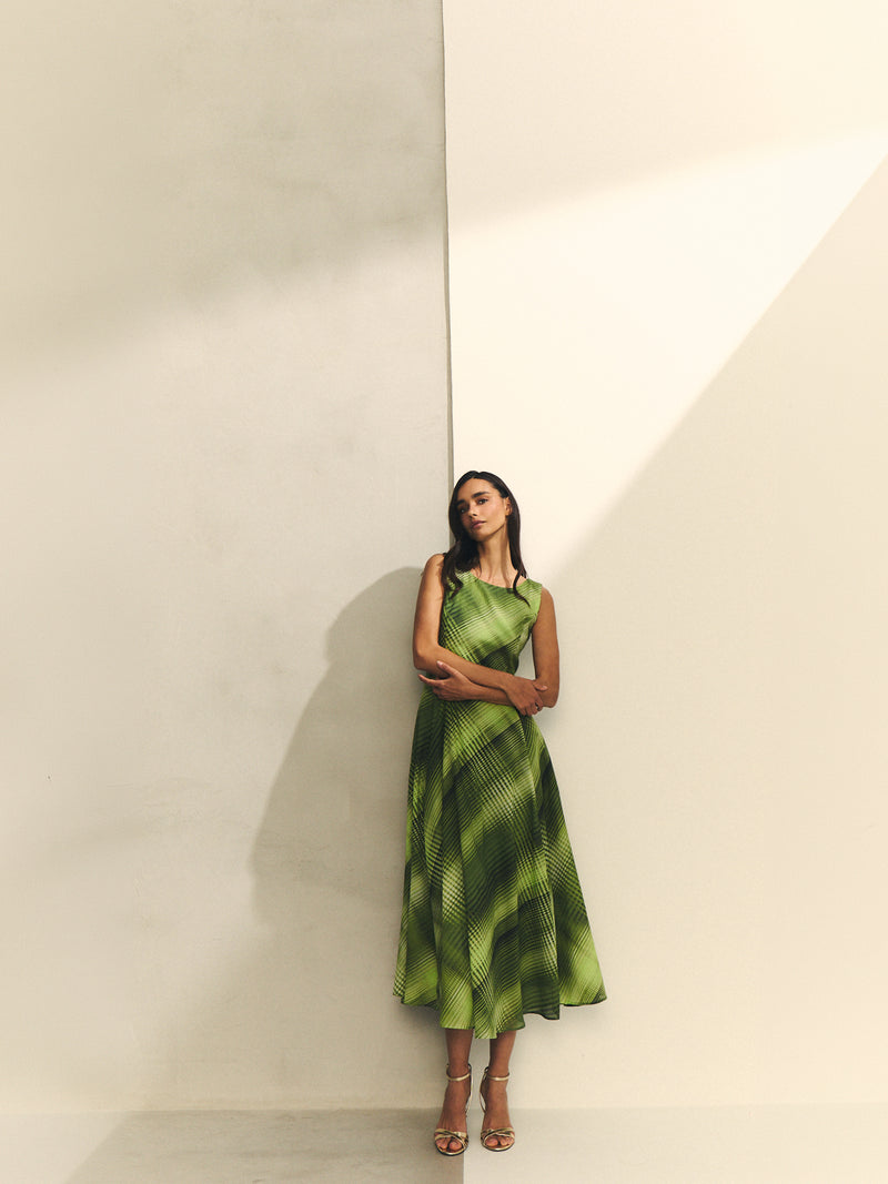 VESTIDO TIRANTES  ESTAMPADO CUADROS