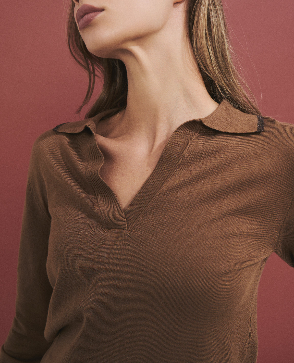 Jersey de mujer con cuello polo