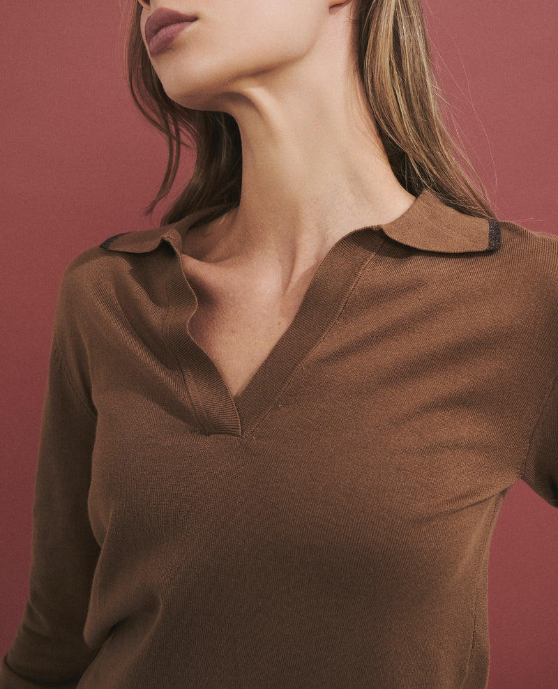Jersey de mujer con cuello polo