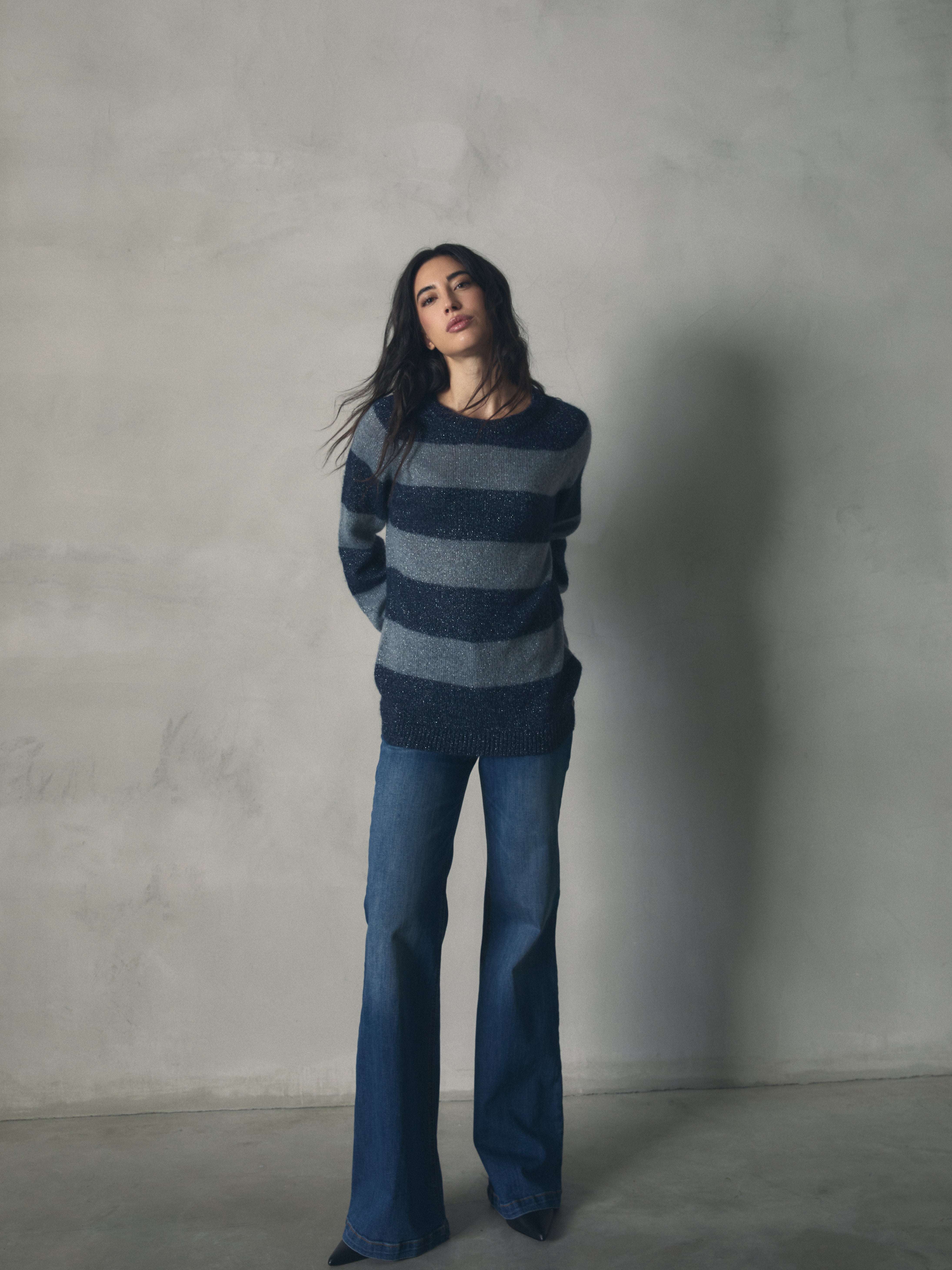 JERSEY MOHAIR DE RAYAS CON LUREX