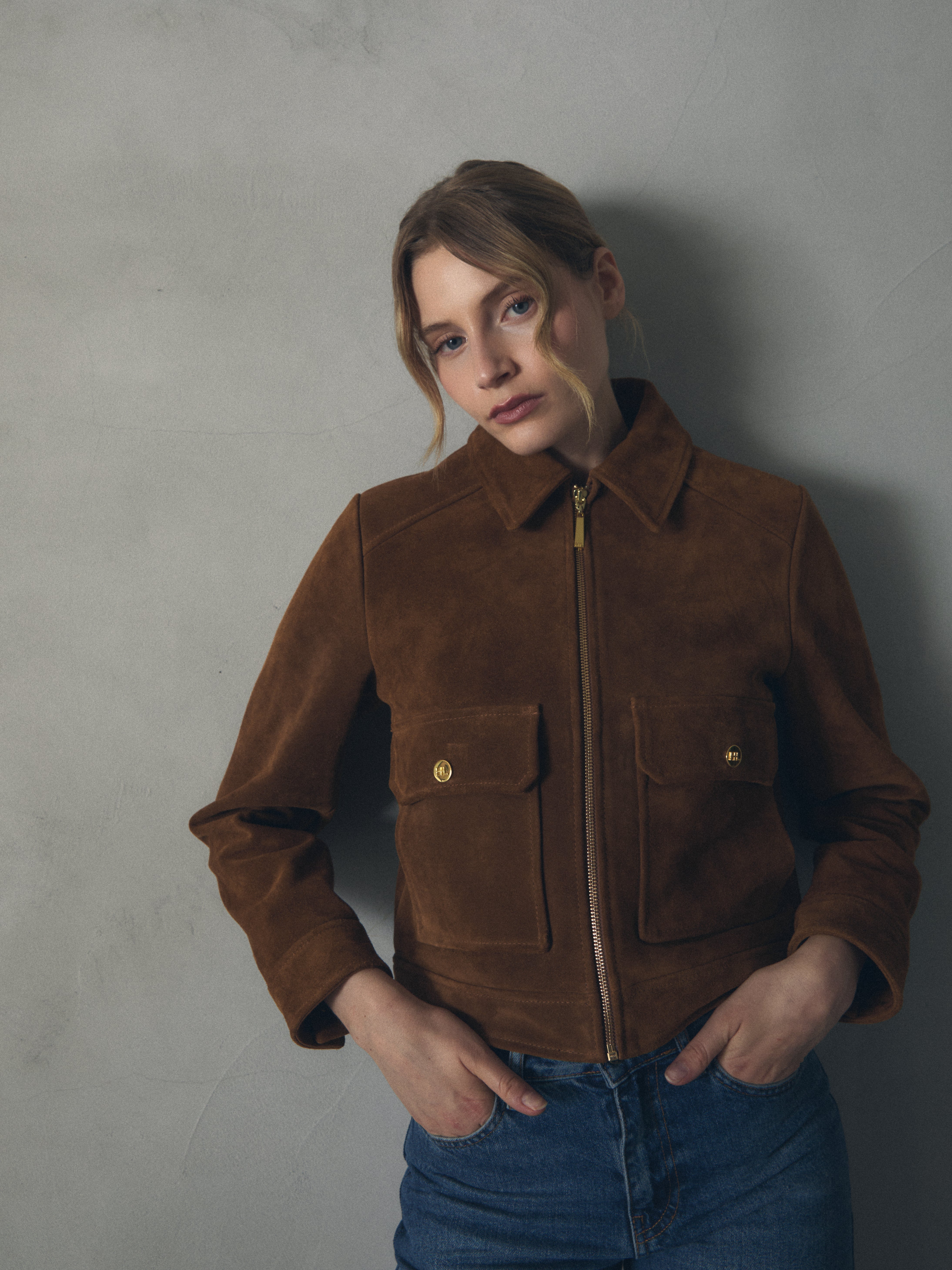 CAZADORA CUERO CON BOLSILLOS GRANDES de mujer Hannibal Laguna Collection