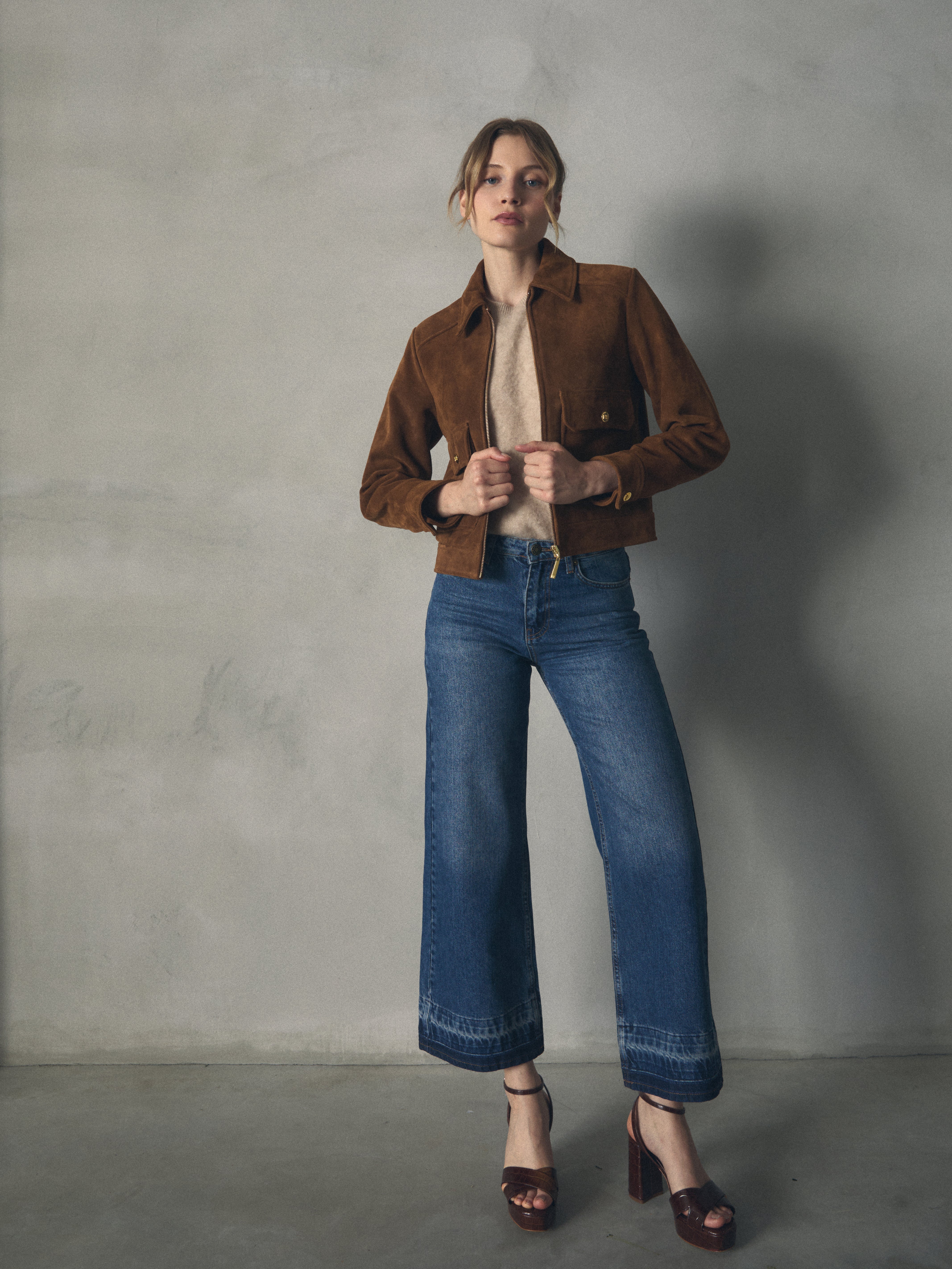 CAZADORA CUERO CON BOLSILLOS GRANDES de mujer Hannibal Laguna Collection