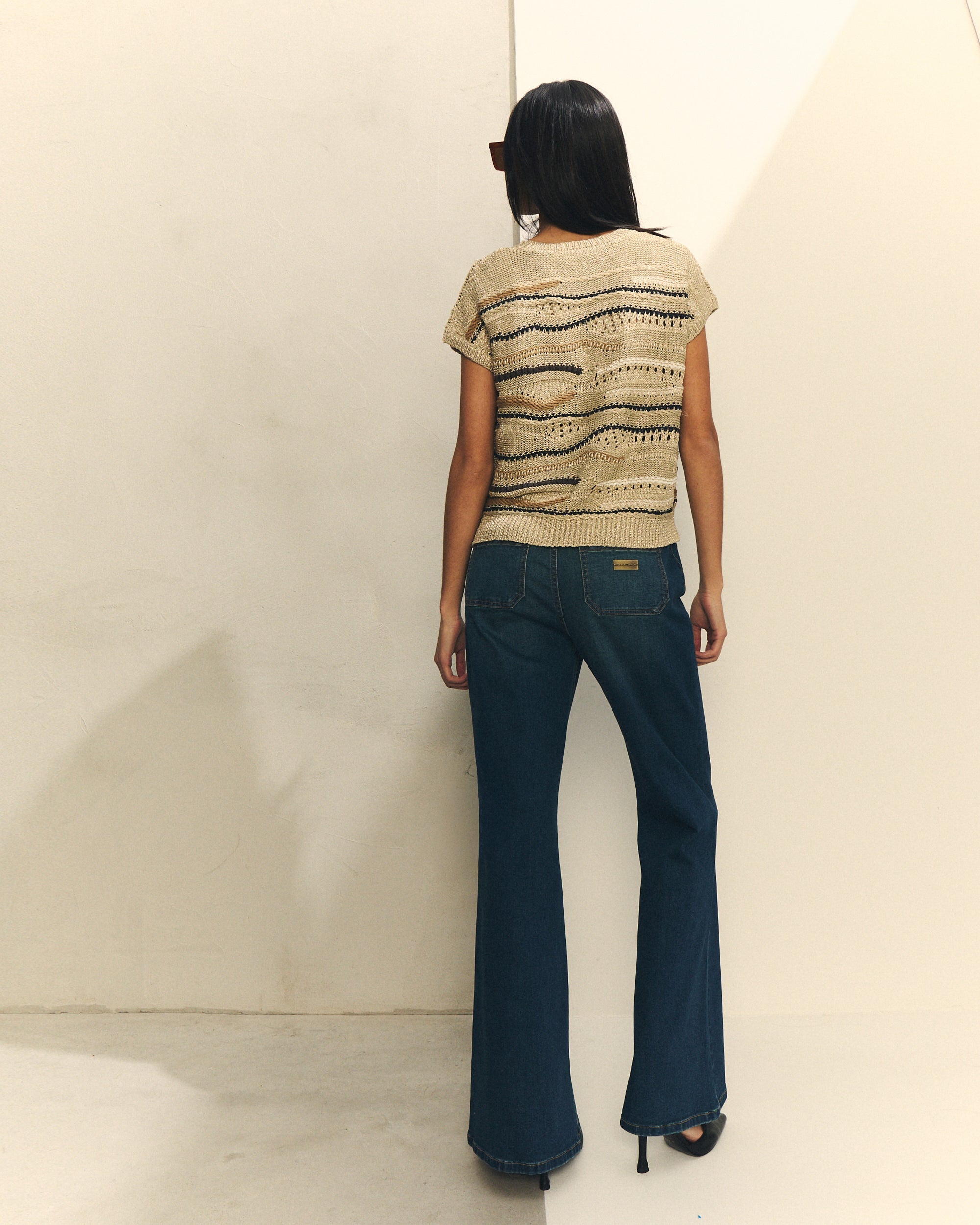 CHALECO DE PUNTO ESTRUCTURA CON RAYAS de mujer Hannibal Laguna Collection