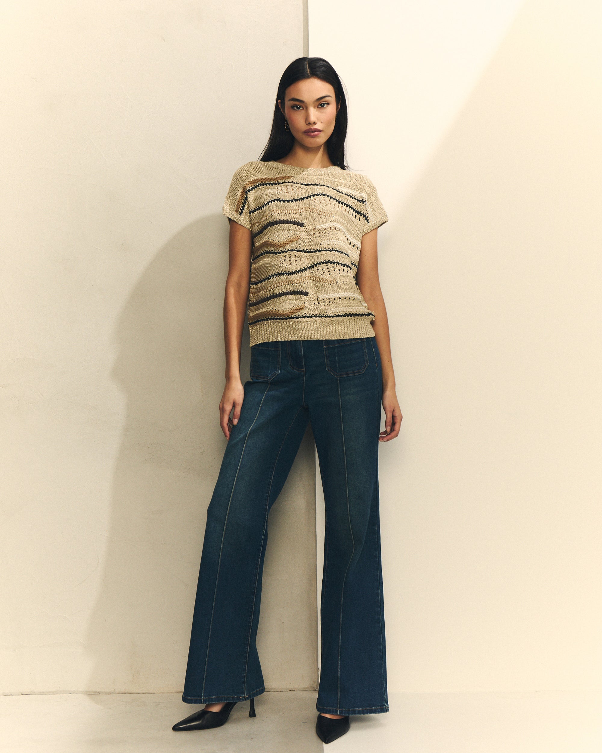 CHALECO DE PUNTO ESTRUCTURA CON RAYAS de mujer Hannibal Laguna Collection