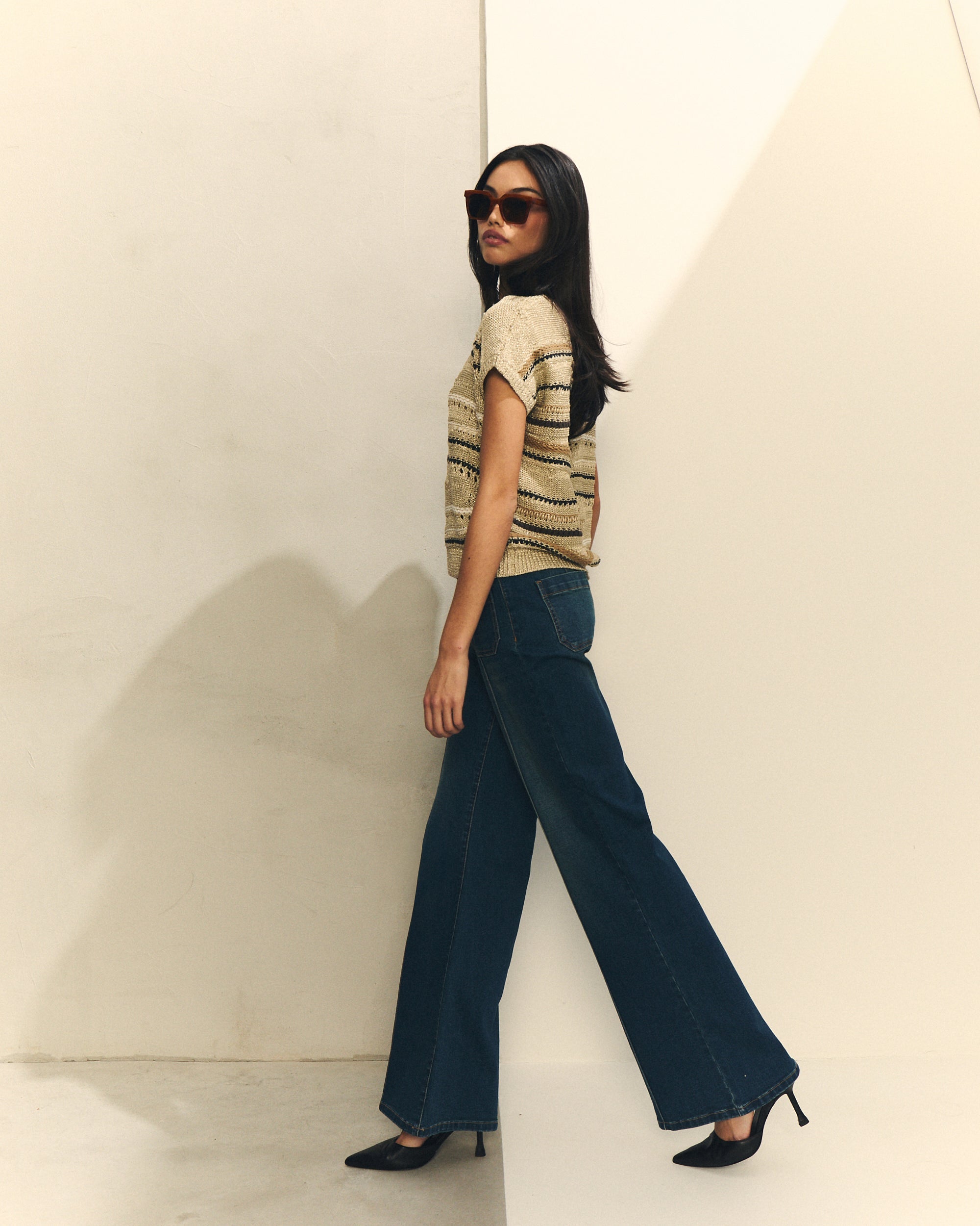 CHALECO DE PUNTO ESTRUCTURA CON RAYAS de mujer Hannibal Laguna Collection