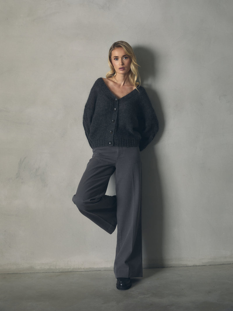 CHAQUETA MOHAIR MANGAS ABULLONADAS