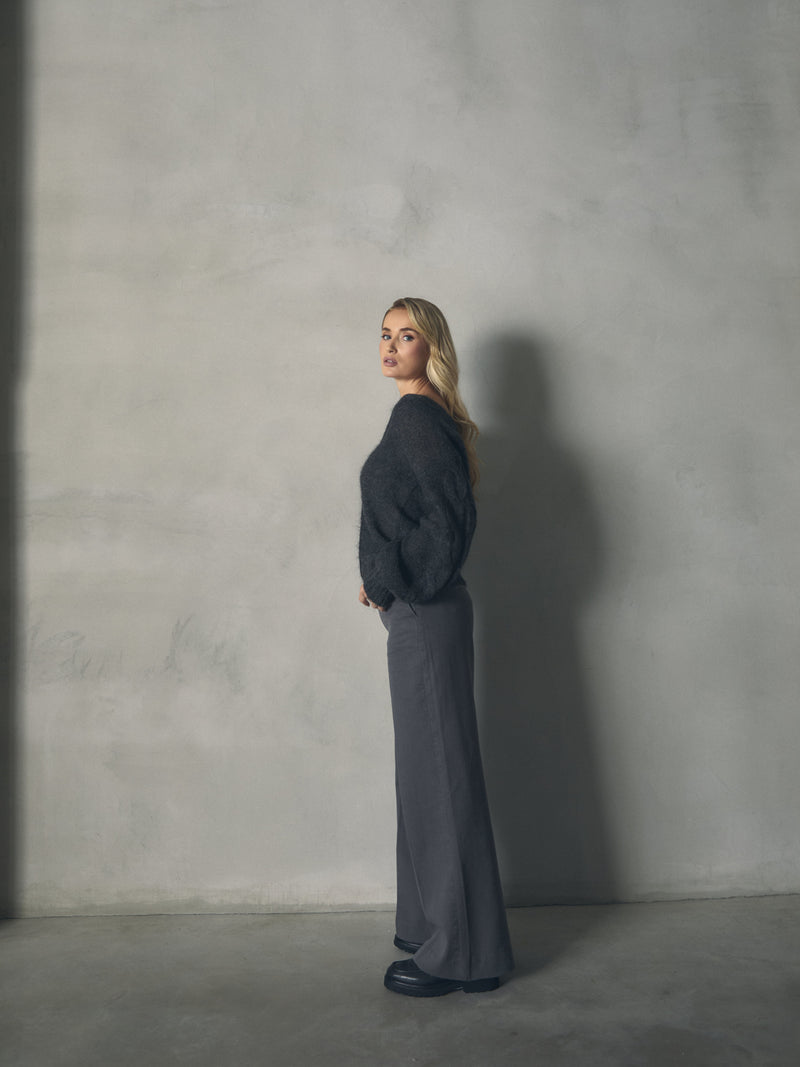 CHAQUETA MOHAIR MANGAS ABULLONADAS