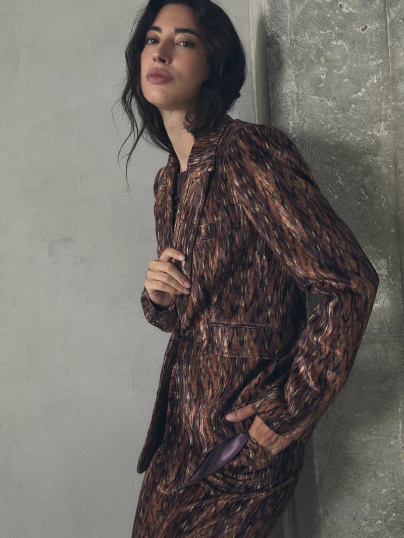 CHAQUETA TERCIOPELO ESTAMPADA