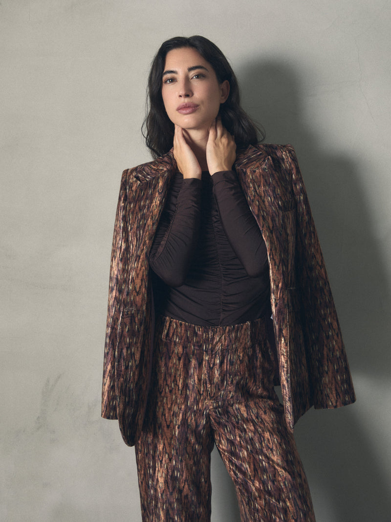 CHAQUETA TERCIOPELO ESTAMPADA