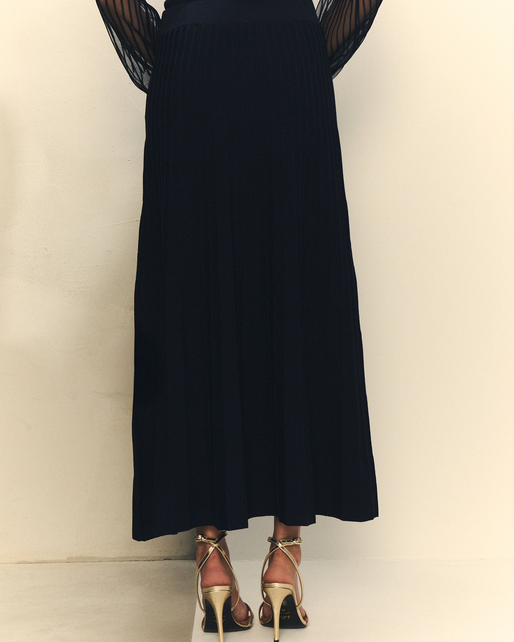 FALDA MIDI CON TABLAS de mujer Hannibal Laguna Collection