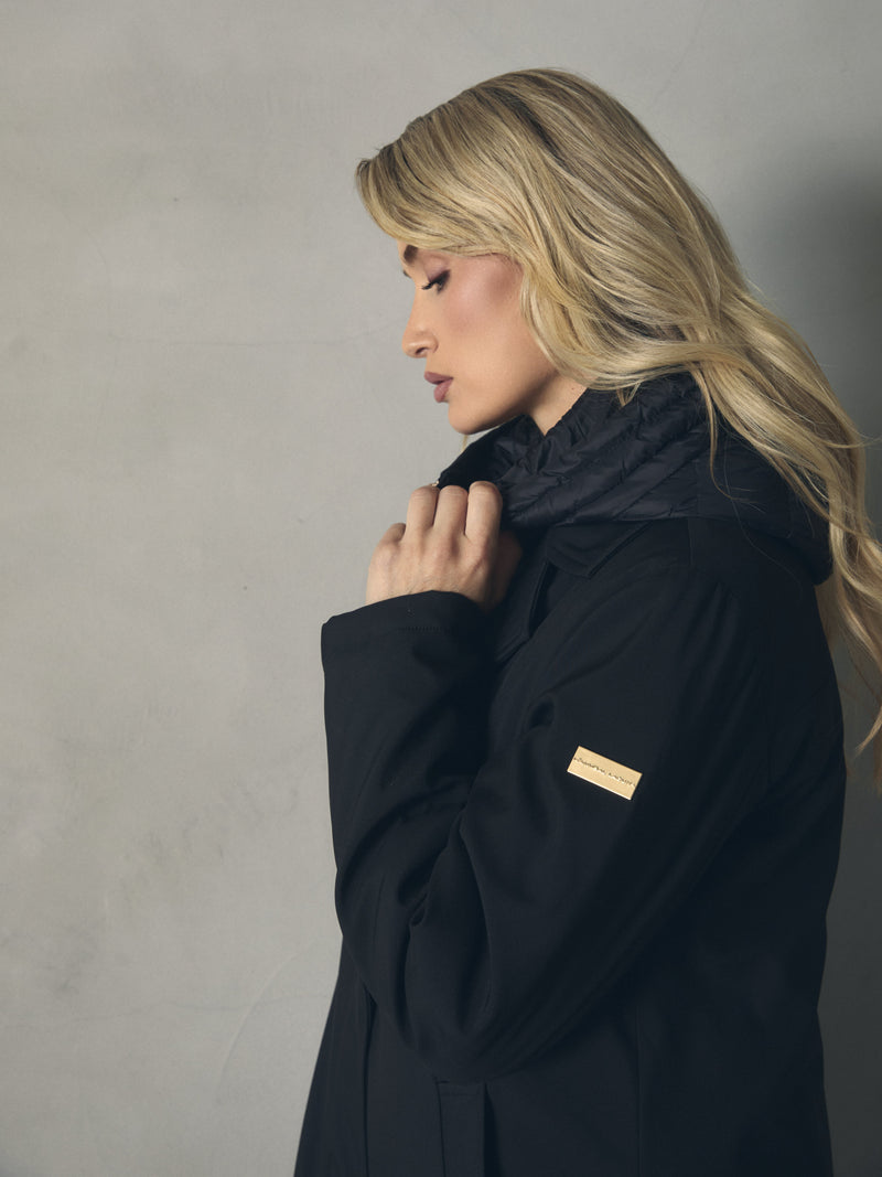 GABARDINA  PRENDA DOBLE CON CAPUCHA