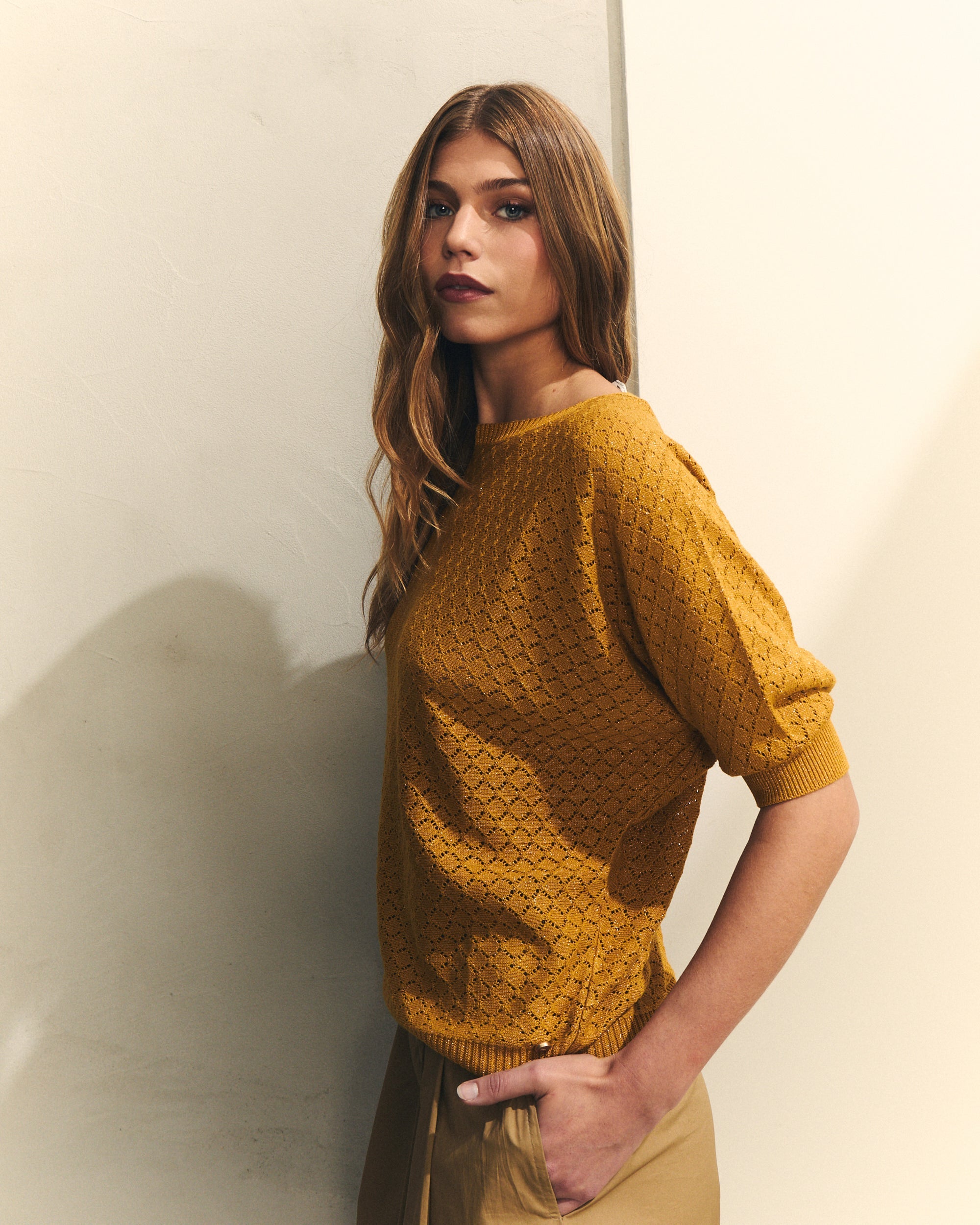 JERSEY CALADO MANGA 3/4 de mujer Hannibal Laguna Collection