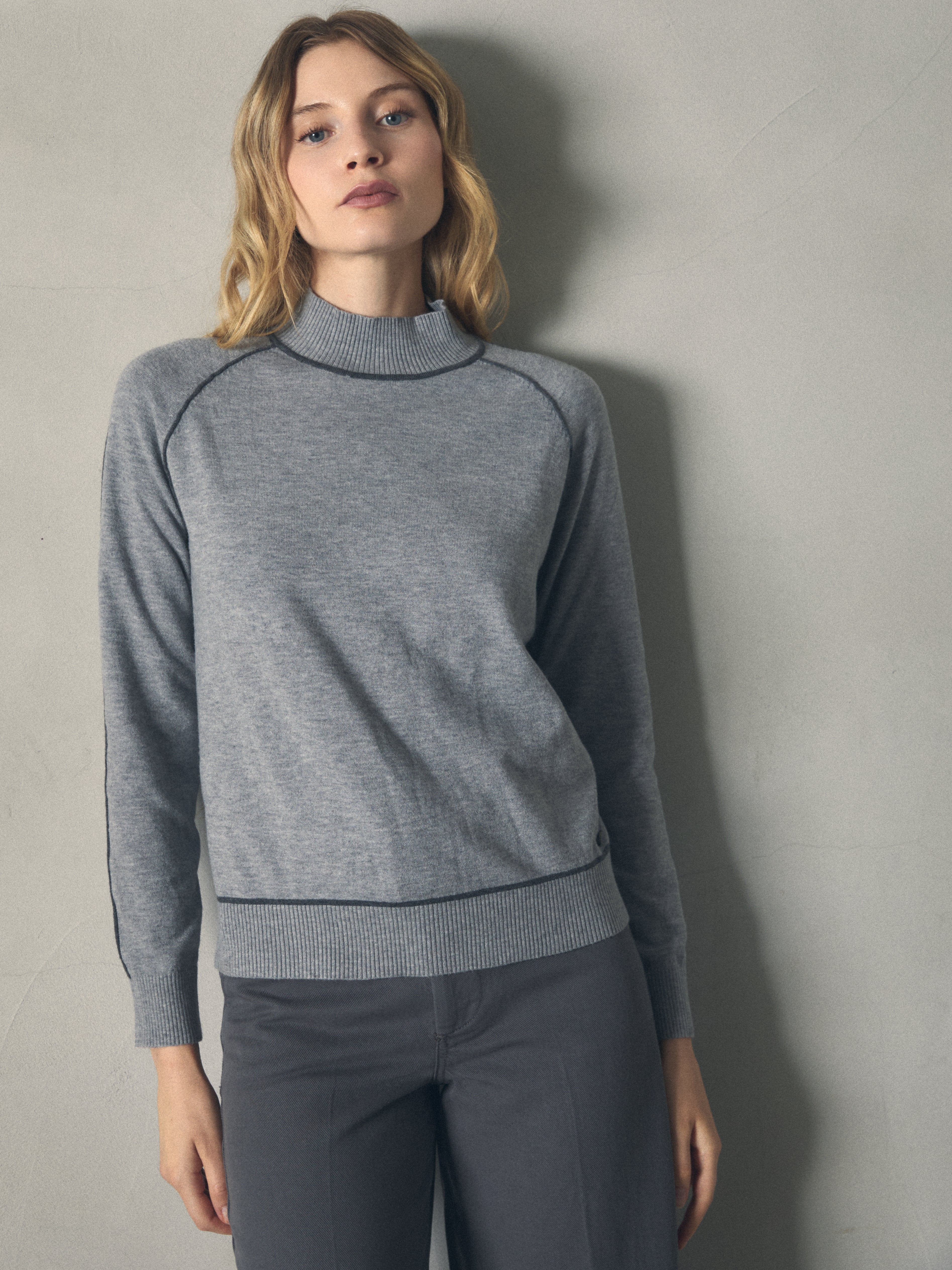 JERSEY CUELLO CISNE VIVOS A CONTRASTE de mujer Hannibal Laguna Collection