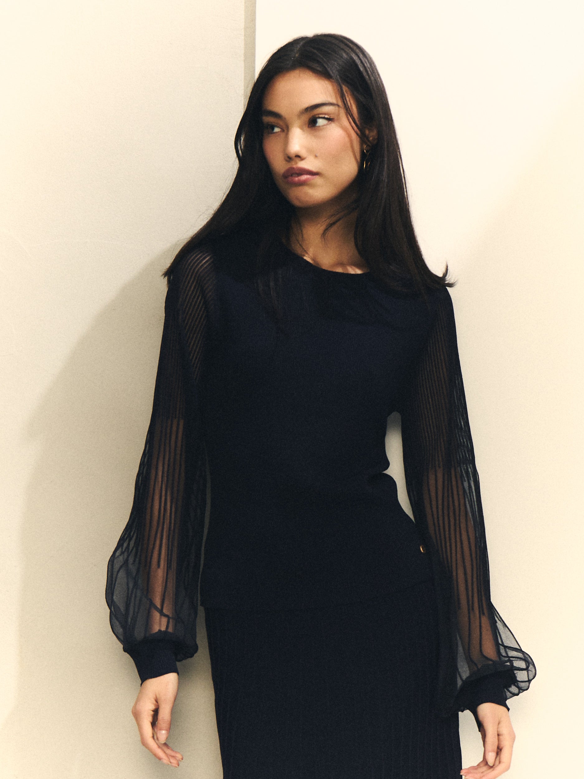 JERSEY PUNTO CON MANGAS TRANSPARENTES de mujer Hannibal Laguna Collection