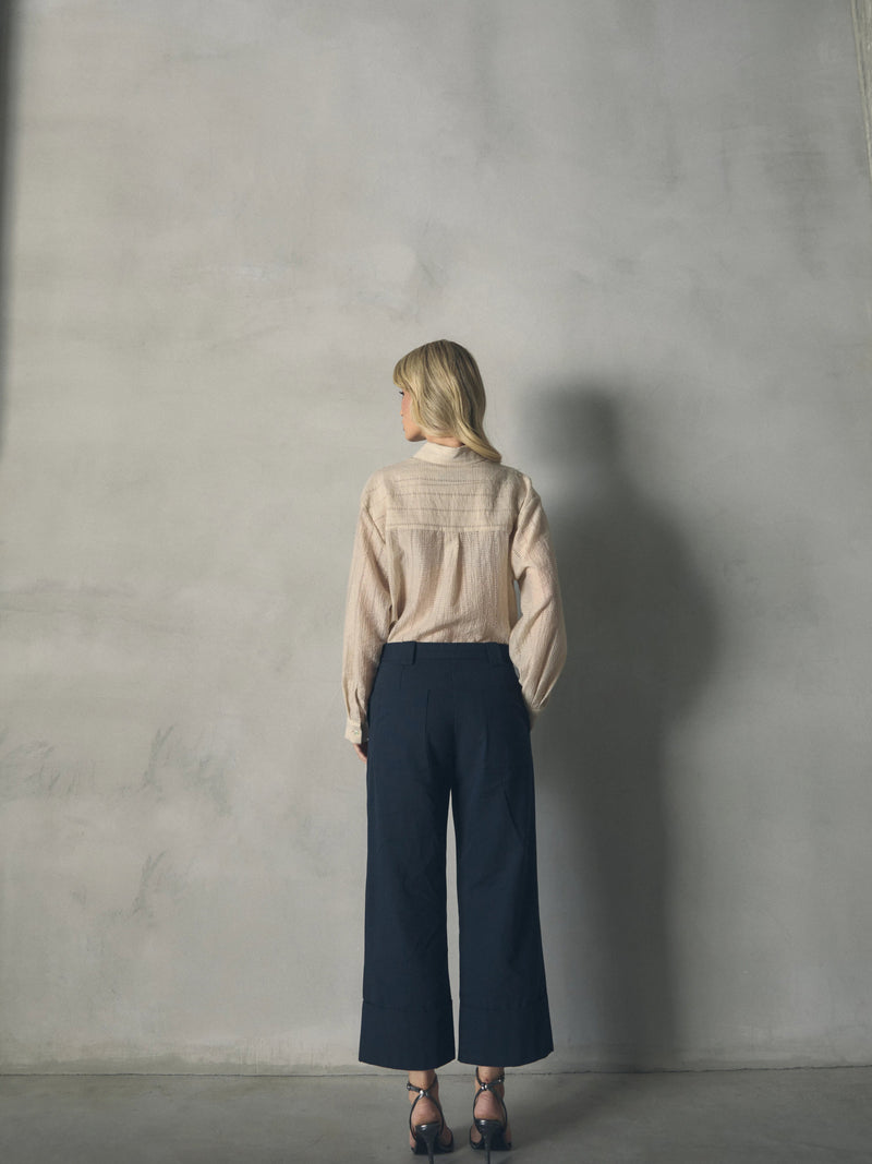 PANTALON ANCHO SATEN VUELTA EN BAJO