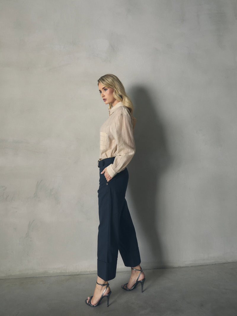 PANTALON ANCHO SATEN VUELTA EN BAJO