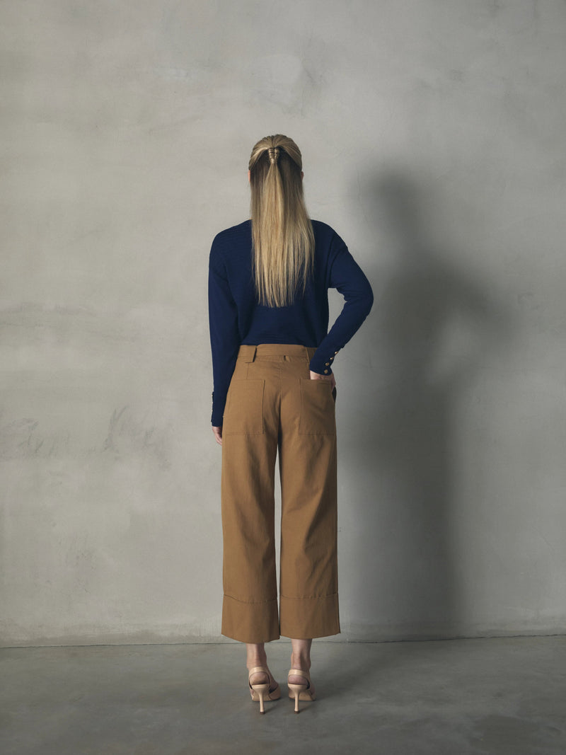 PANTALON ANCHO SATEN VUELTA EN BAJO