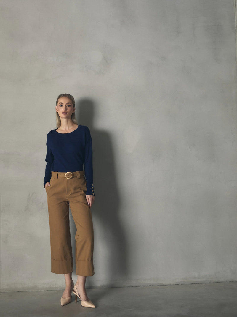 PANTALON ANCHO SATEN VUELTA EN BAJO