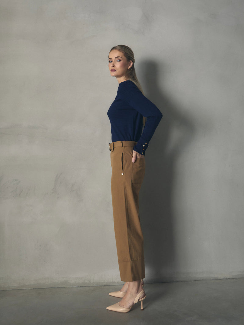 PANTALON ANCHO SATEN VUELTA EN BAJO