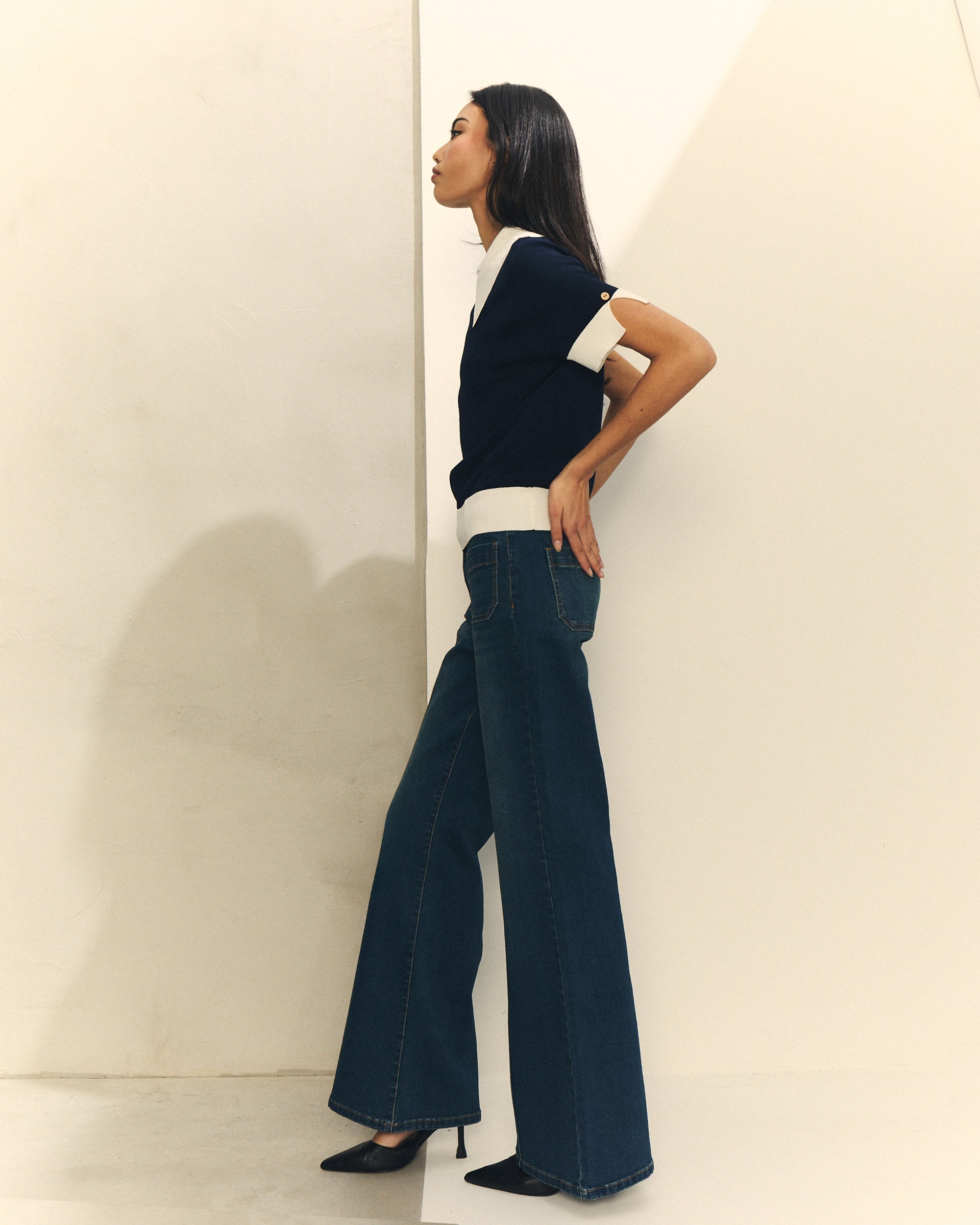 PANTALON DENIM ANCHO de mujer Hannibal Laguna Collection