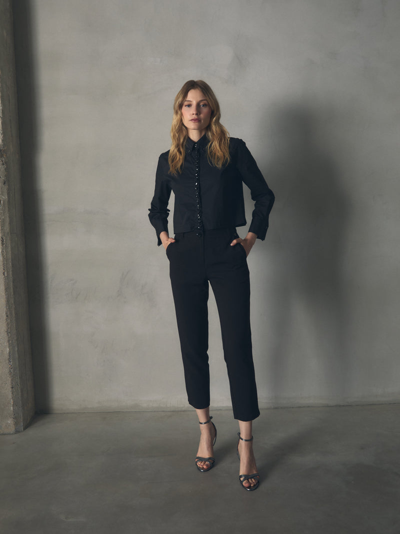 PANTALON PLIEGUE BOTÓN