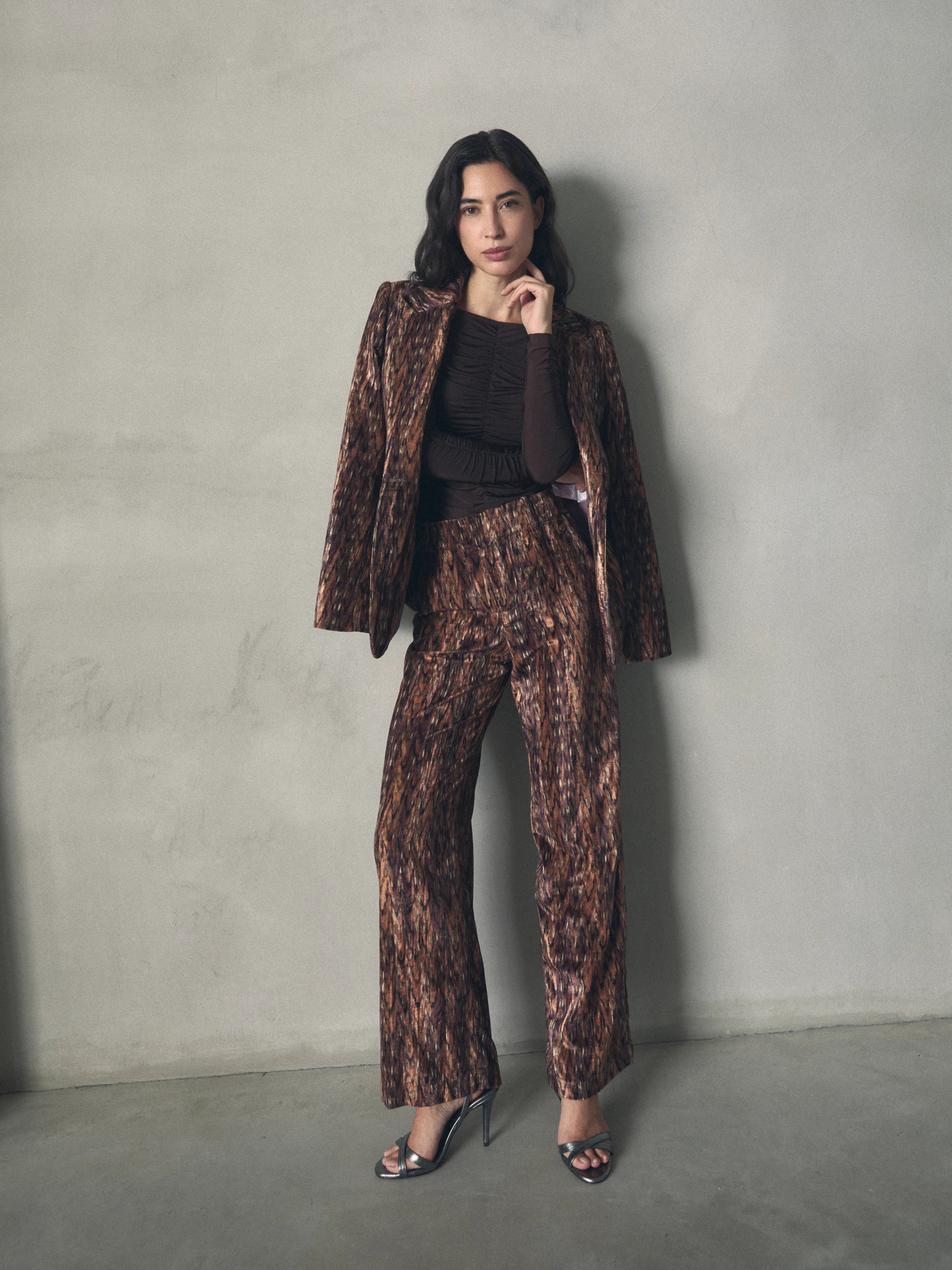 PANTALON TERCIOPELO ESTAMPADO de mujer Hannibal Laguna Collection