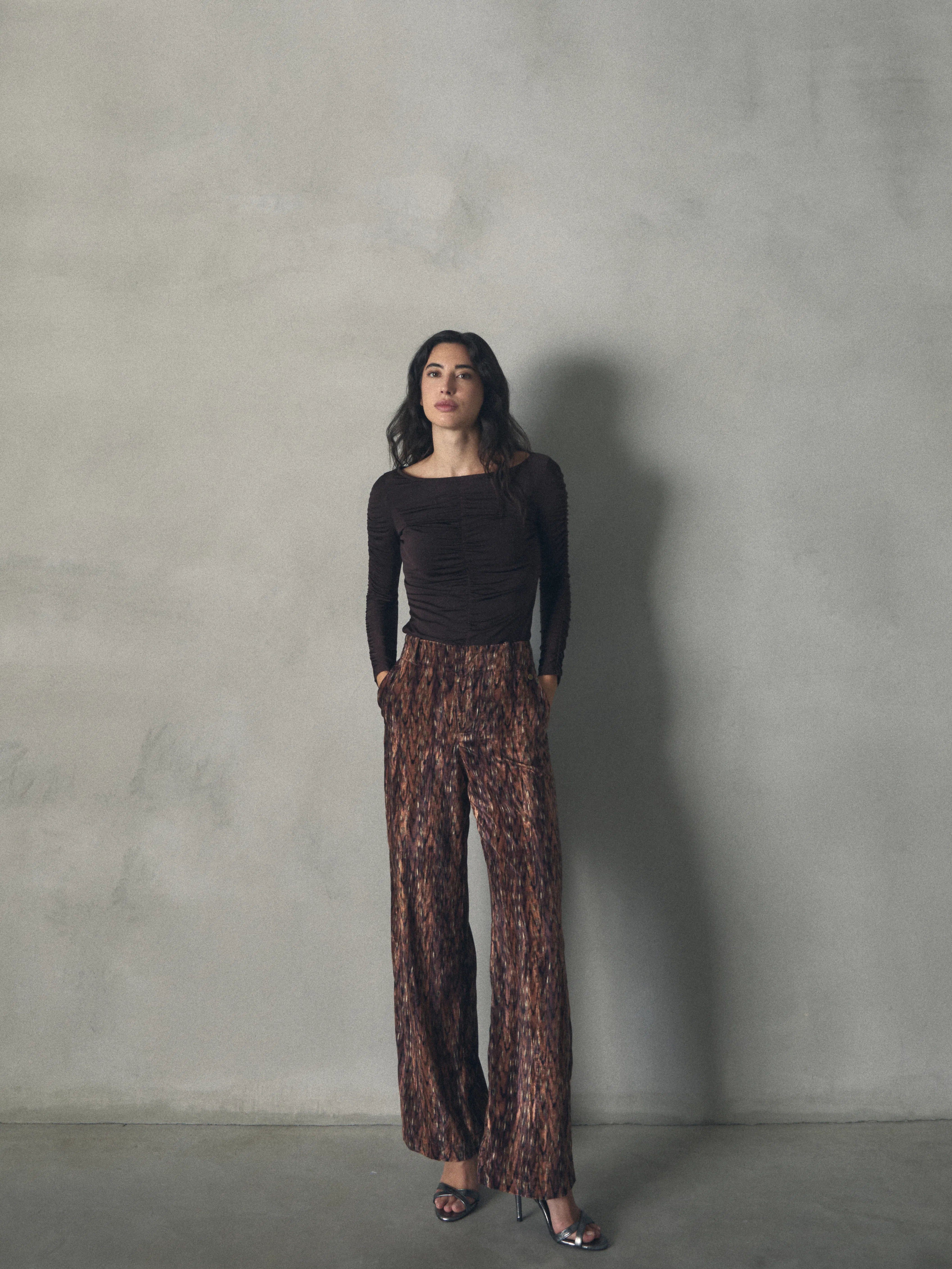 PANTALON TERCIOPELO ESTAMPADO de mujer Hannibal Laguna Collection