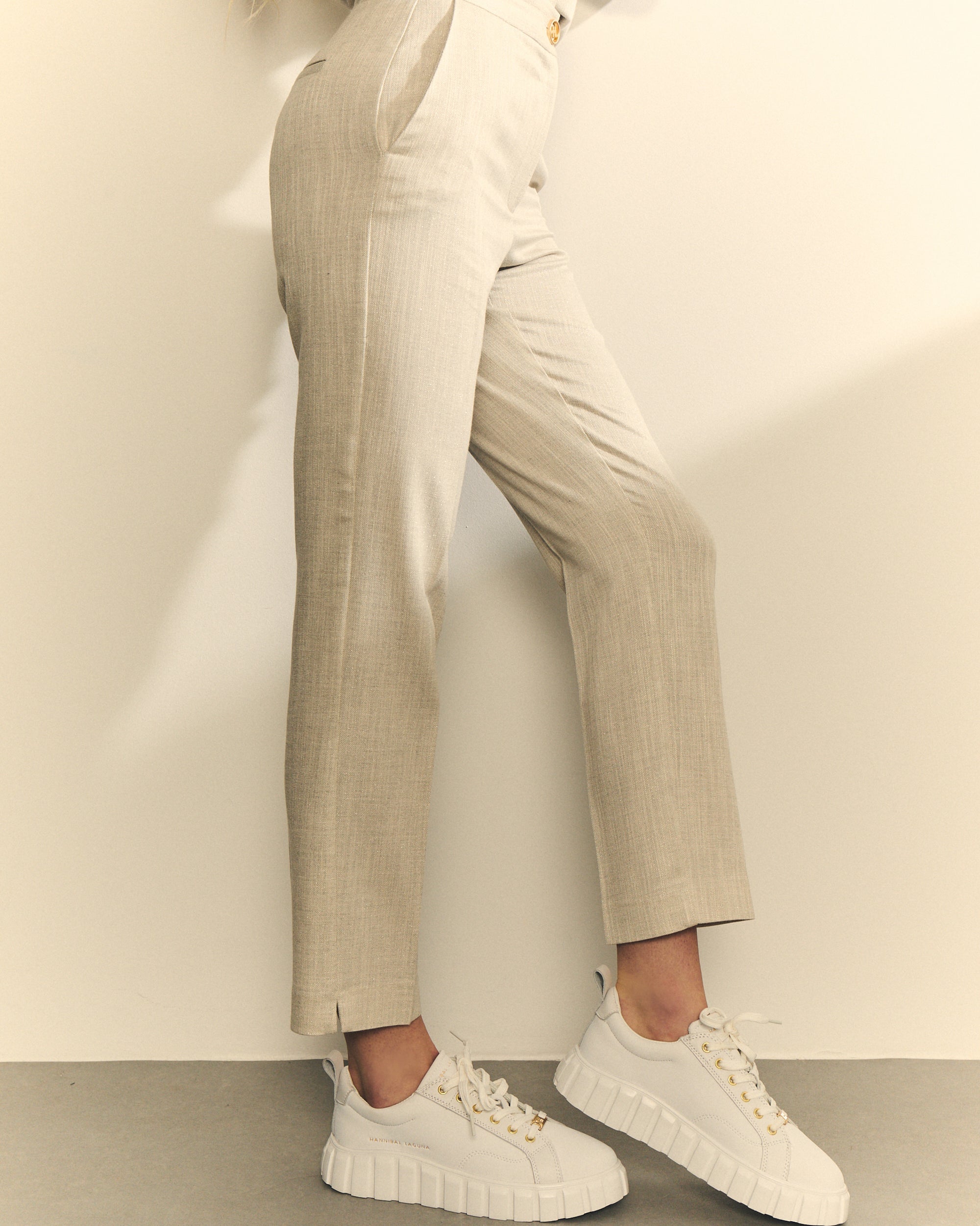 PANTALON VISCOSA BRILLO ORO de mujer Hannibal Laguna Collection