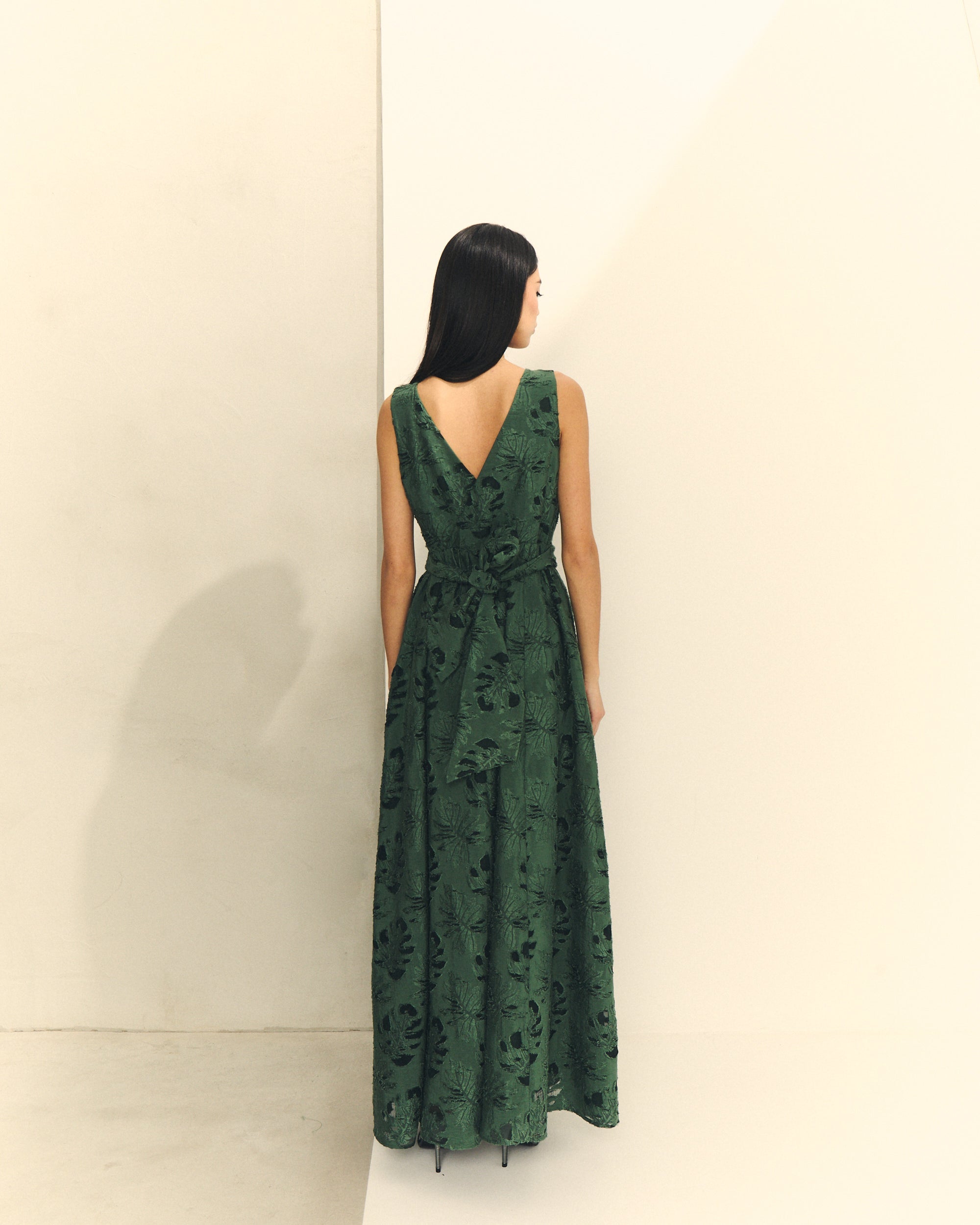 VESTIDO CRUZADO JACQUARD CON CINTURON de mujer Hannibal Laguna Collection