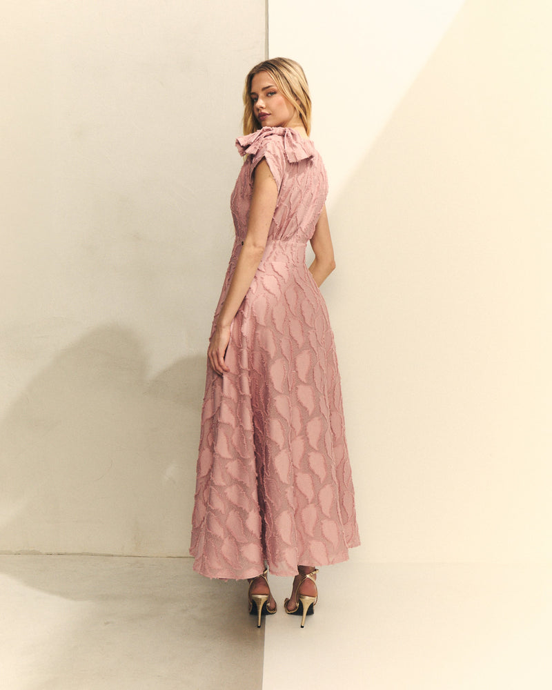 VESTIDO JACQUARD FLOR RELIEVE