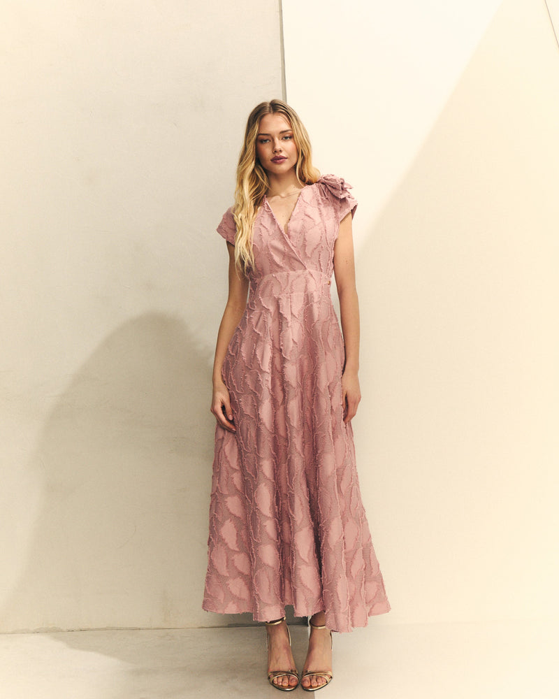 VESTIDO JACQUARD FLOR RELIEVE